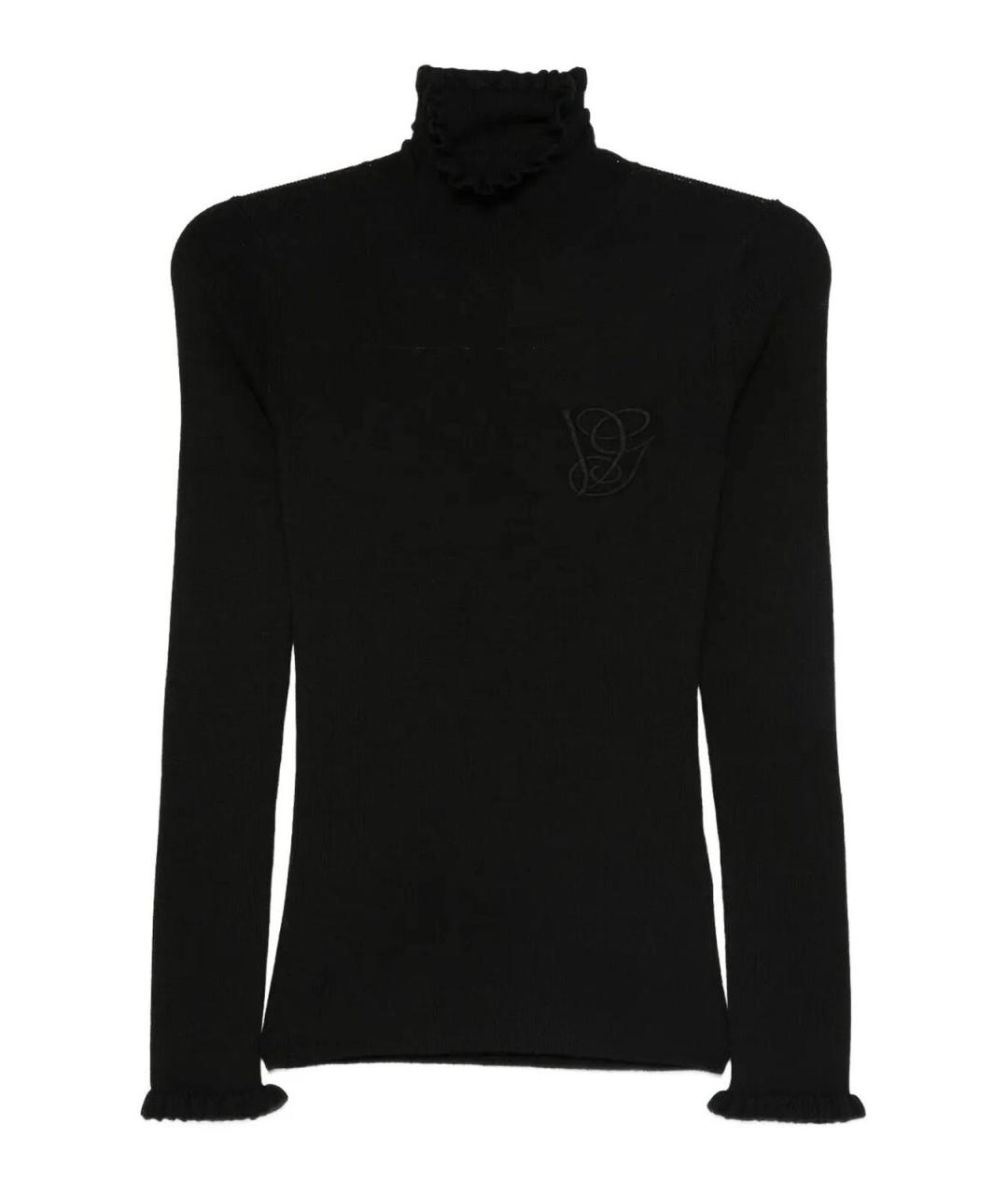 VALENTINO Черный шерстяной джемпер / свитер, фото 1