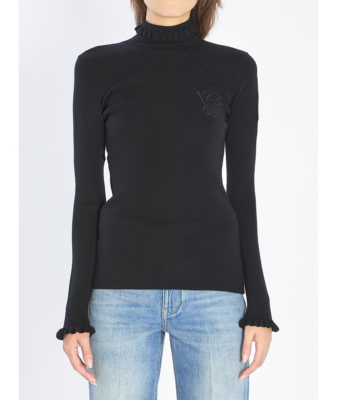 VALENTINO Черный шерстяной джемпер / свитер, фото 2