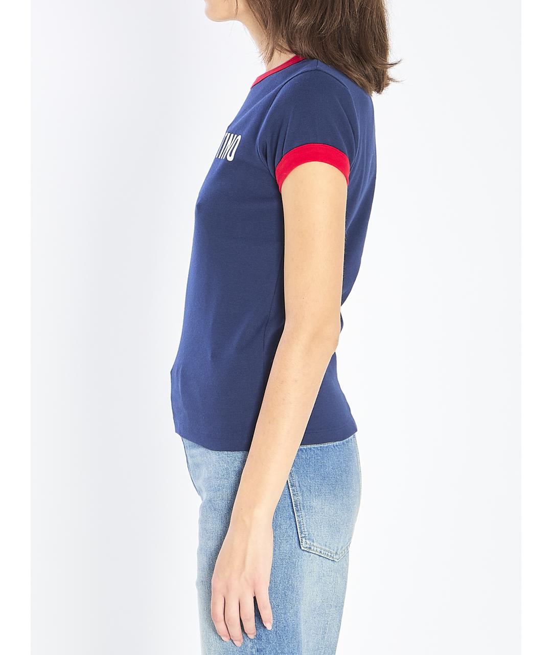 VALENTINO Синяя хлопковая футболка, фото 4