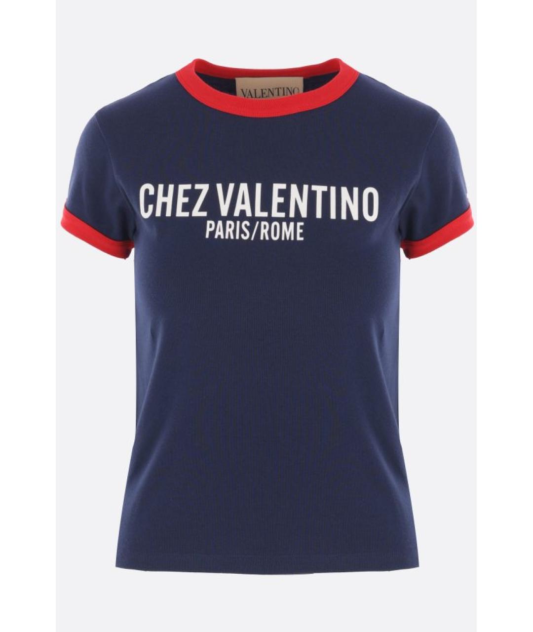 VALENTINO Синяя хлопковая футболка, фото 6