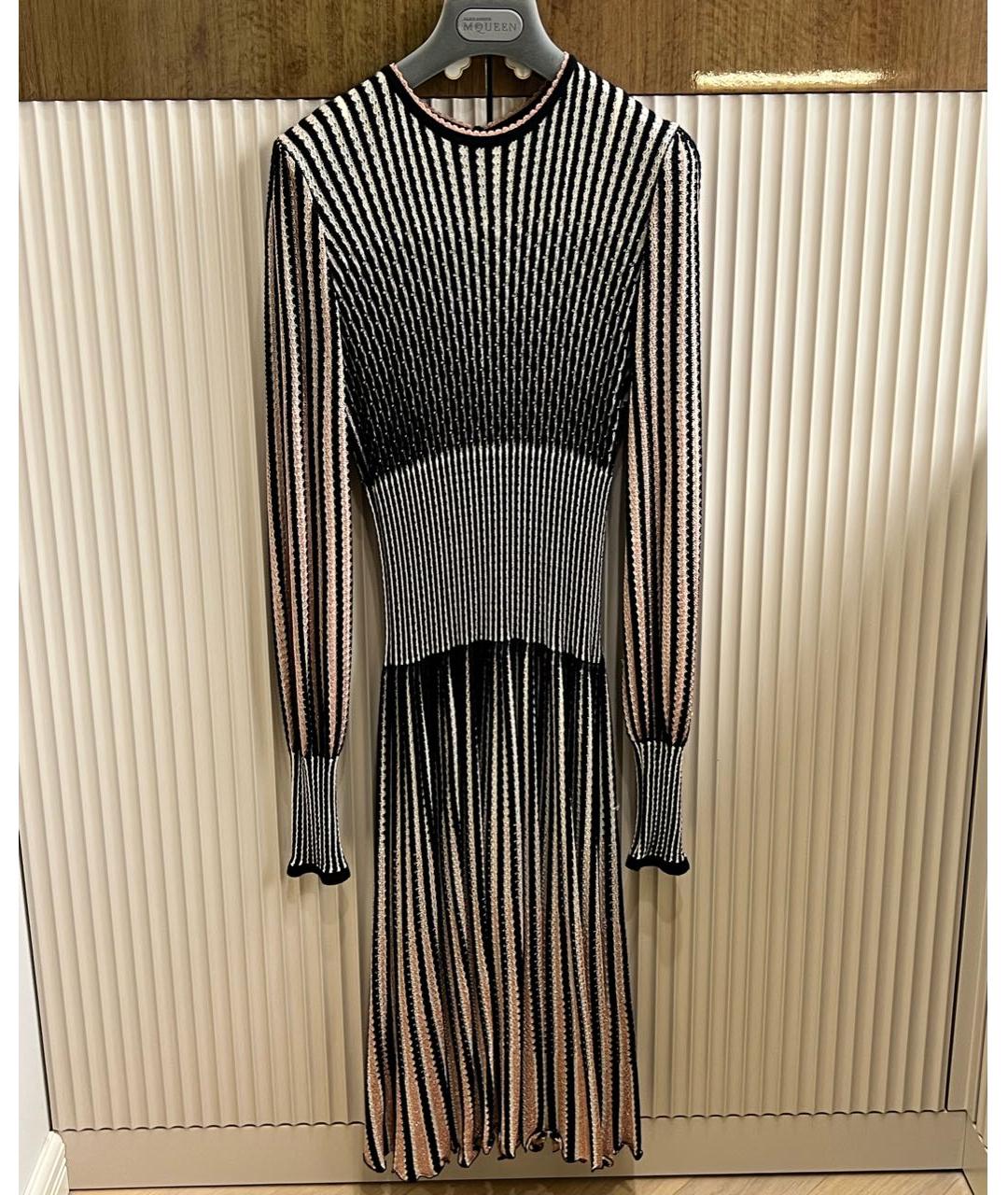 ALEXANDER MCQUEEN Черное шерстяное коктейльное платье, фото 9