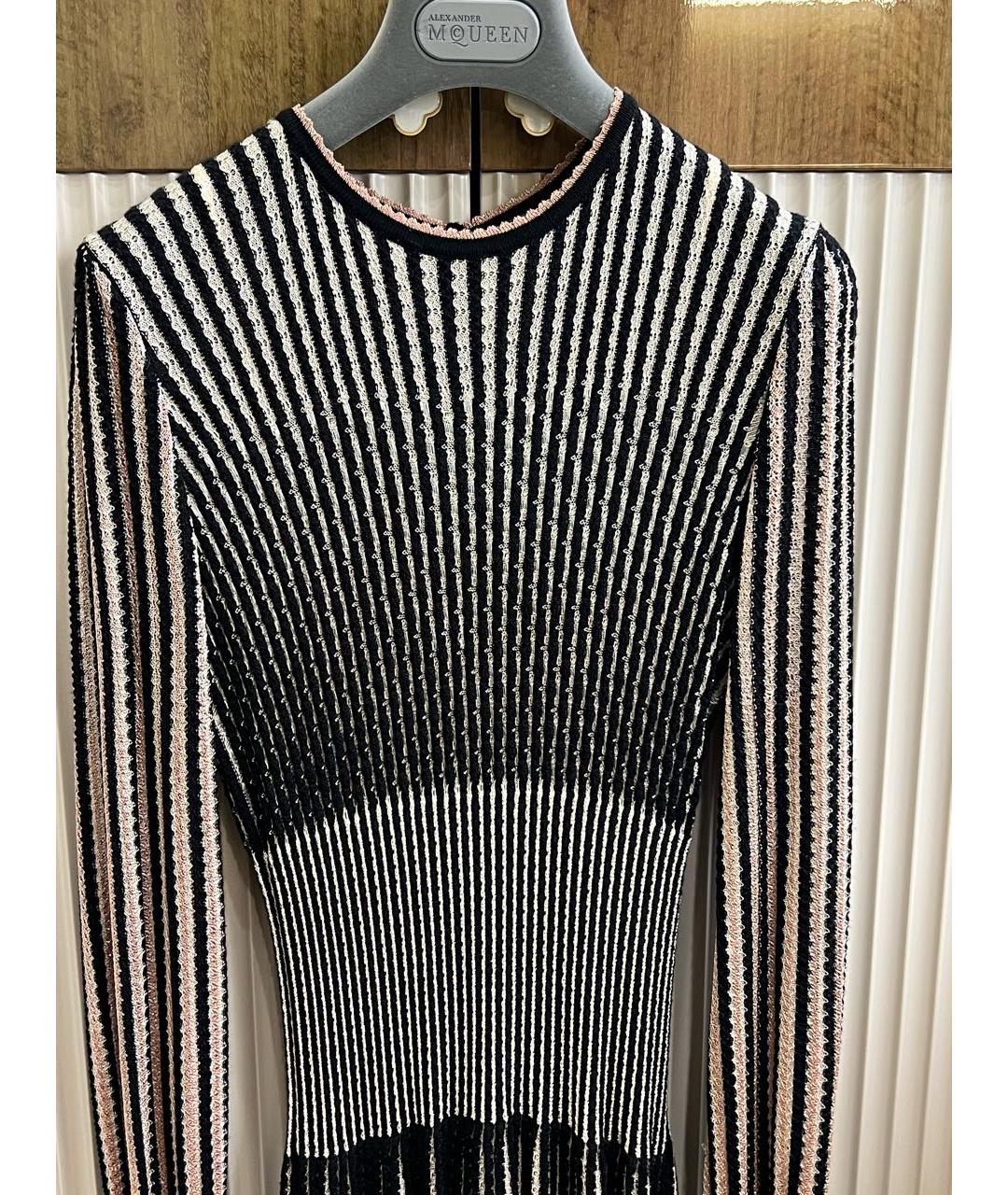 ALEXANDER MCQUEEN Черное шерстяное коктейльное платье, фото 4