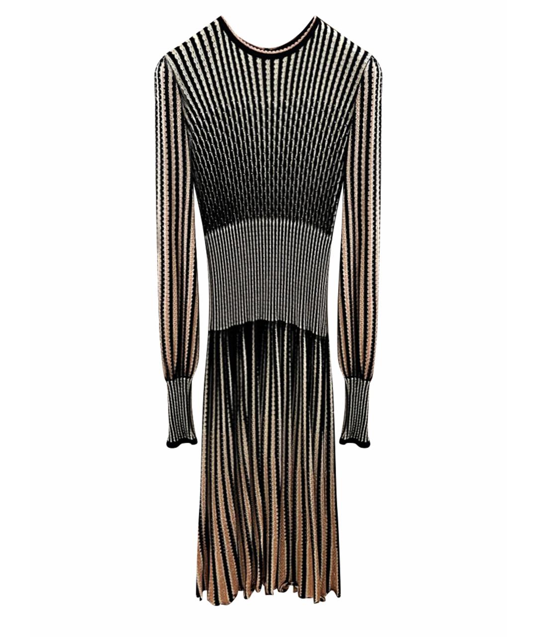 ALEXANDER MCQUEEN Черное шерстяное коктейльное платье, фото 1
