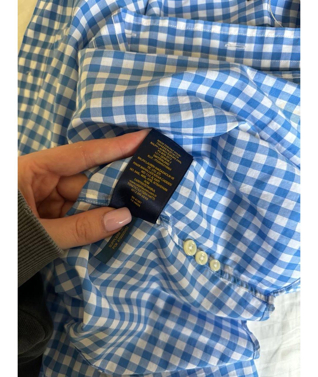 POLO RALPH LAUREN Голубая хлопковая рубашка, фото 7