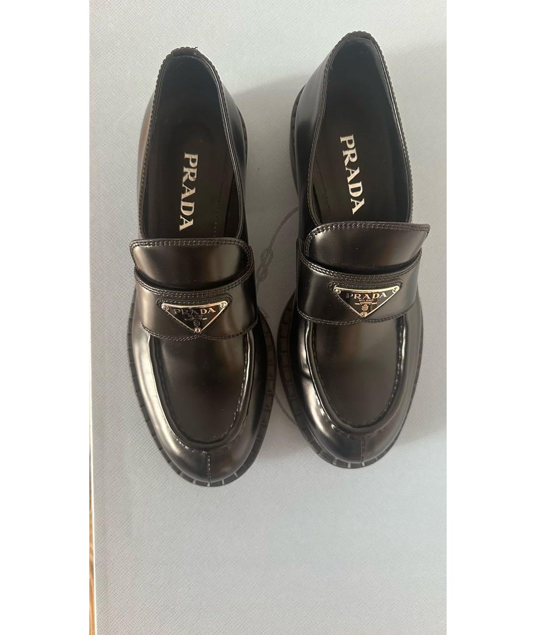 PRADA Черные кожаные лоферы, фото 3