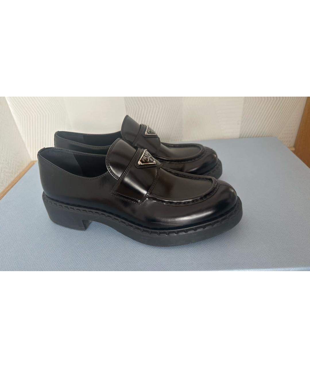 PRADA Черные кожаные лоферы, фото 5