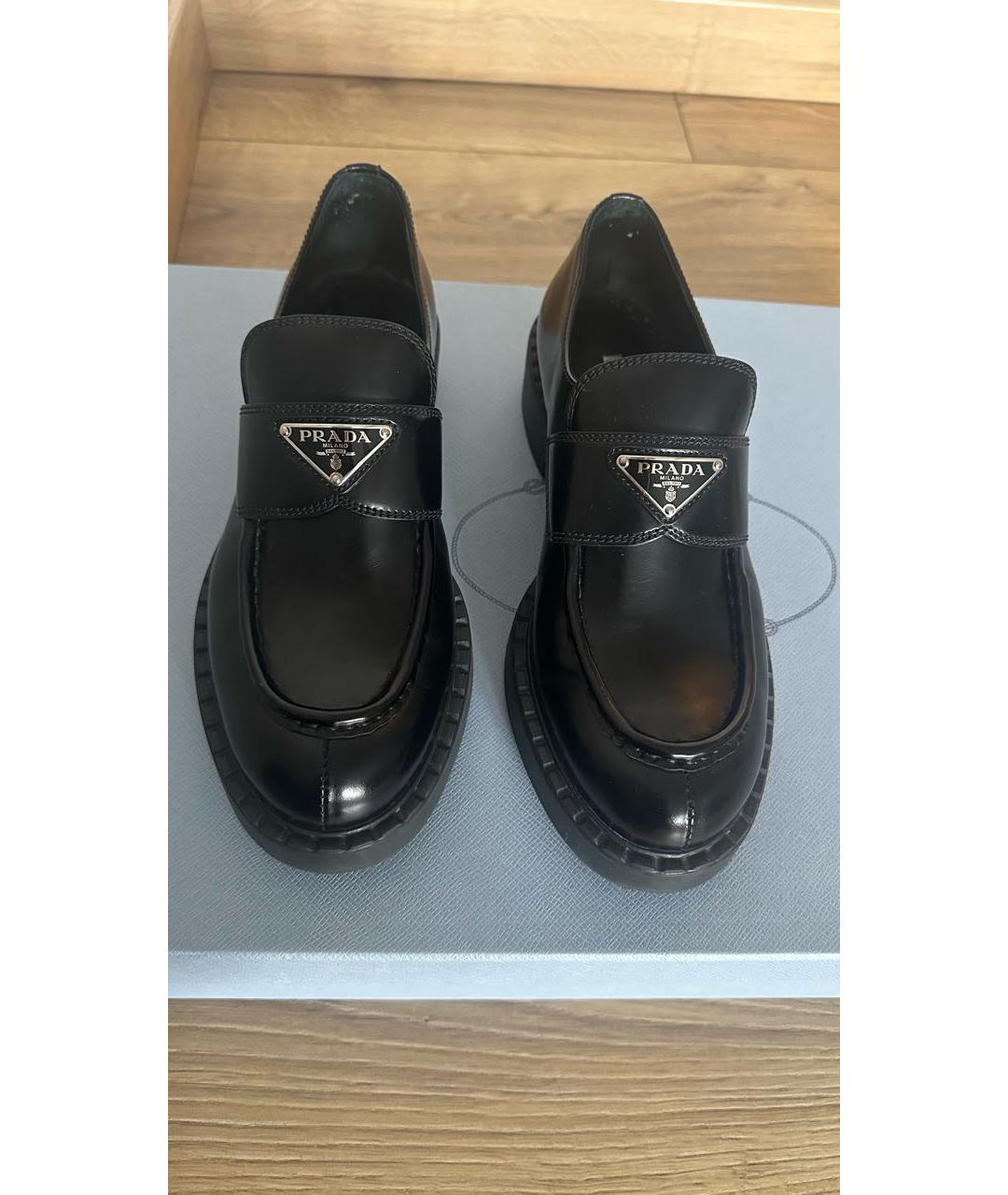 PRADA Черные кожаные лоферы, фото 2