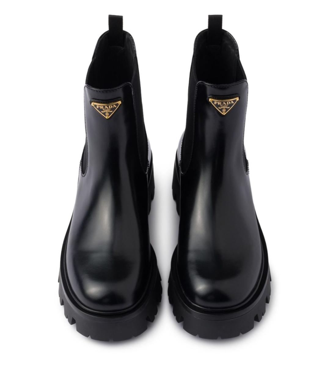 PRADA Черные кожаные ботинки, фото 4