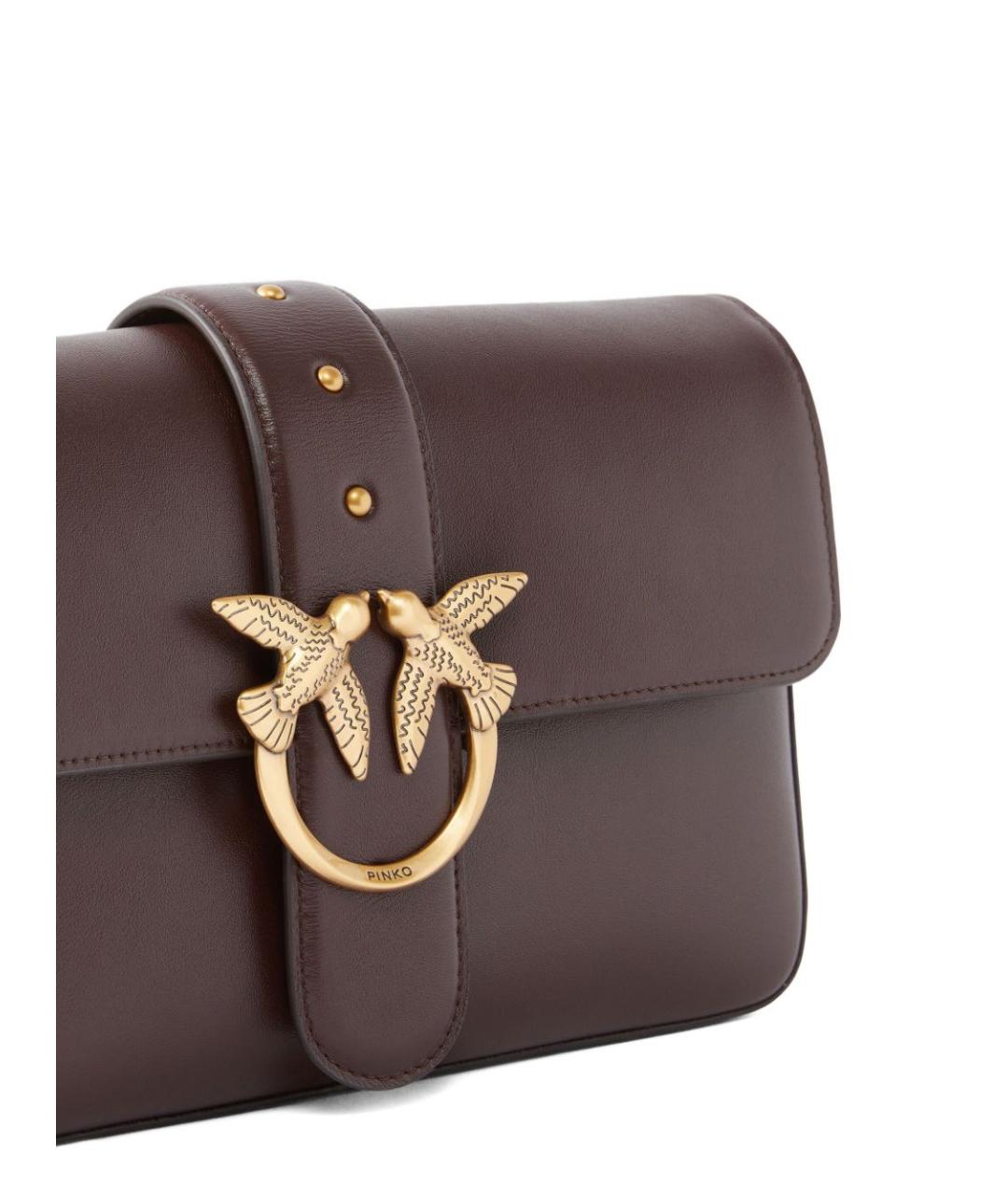 PINKO Бордовая кожаная сумка через плечо, фото 4