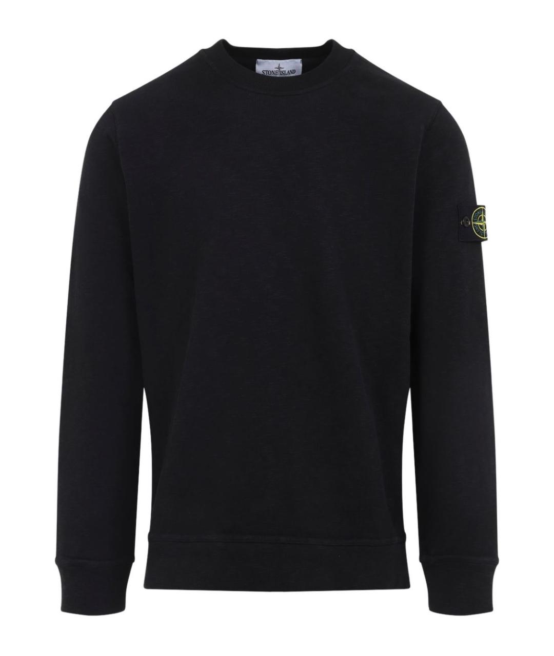 STONE ISLAND Черный хлопковый джемпер / свитер, фото 1