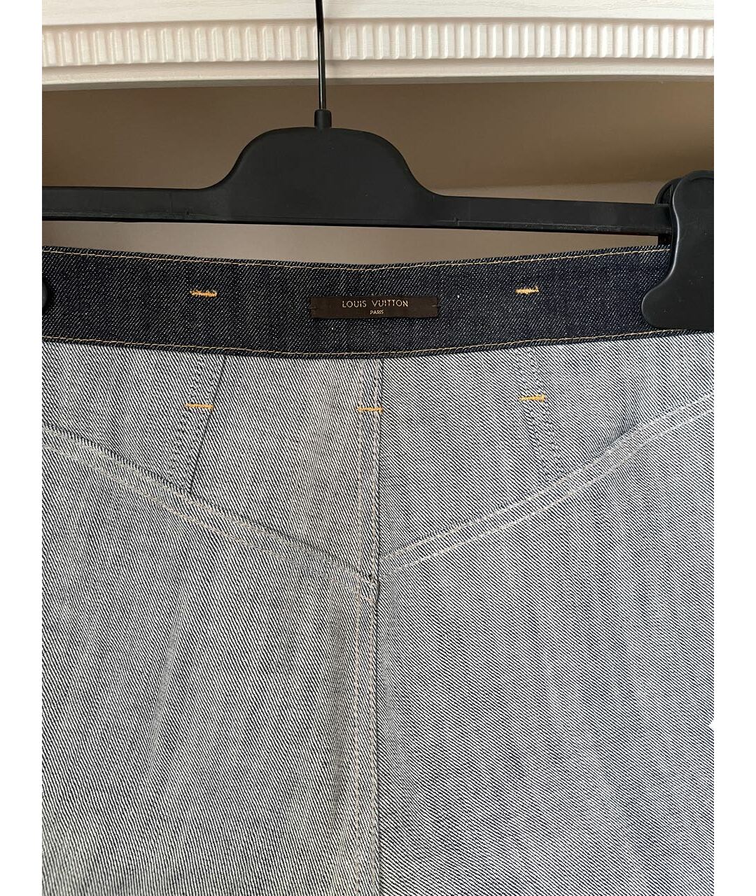 LOUIS VUITTON PRE-OWNED Антрацитовые хлопковые джинсы слим, фото 3