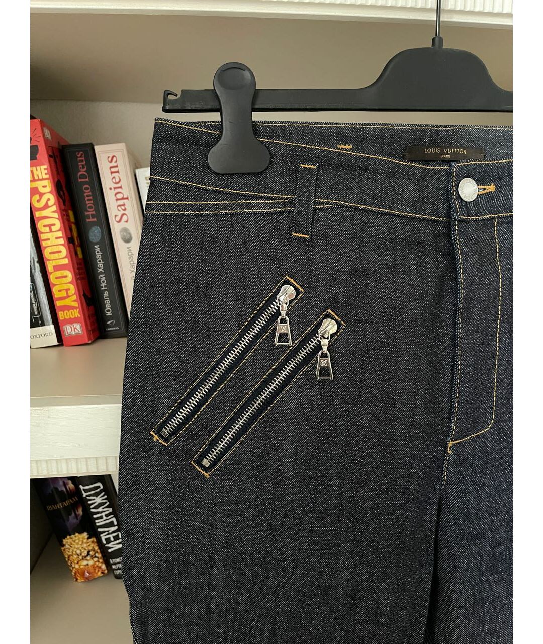 LOUIS VUITTON PRE-OWNED Антрацитовые хлопковые джинсы слим, фото 4