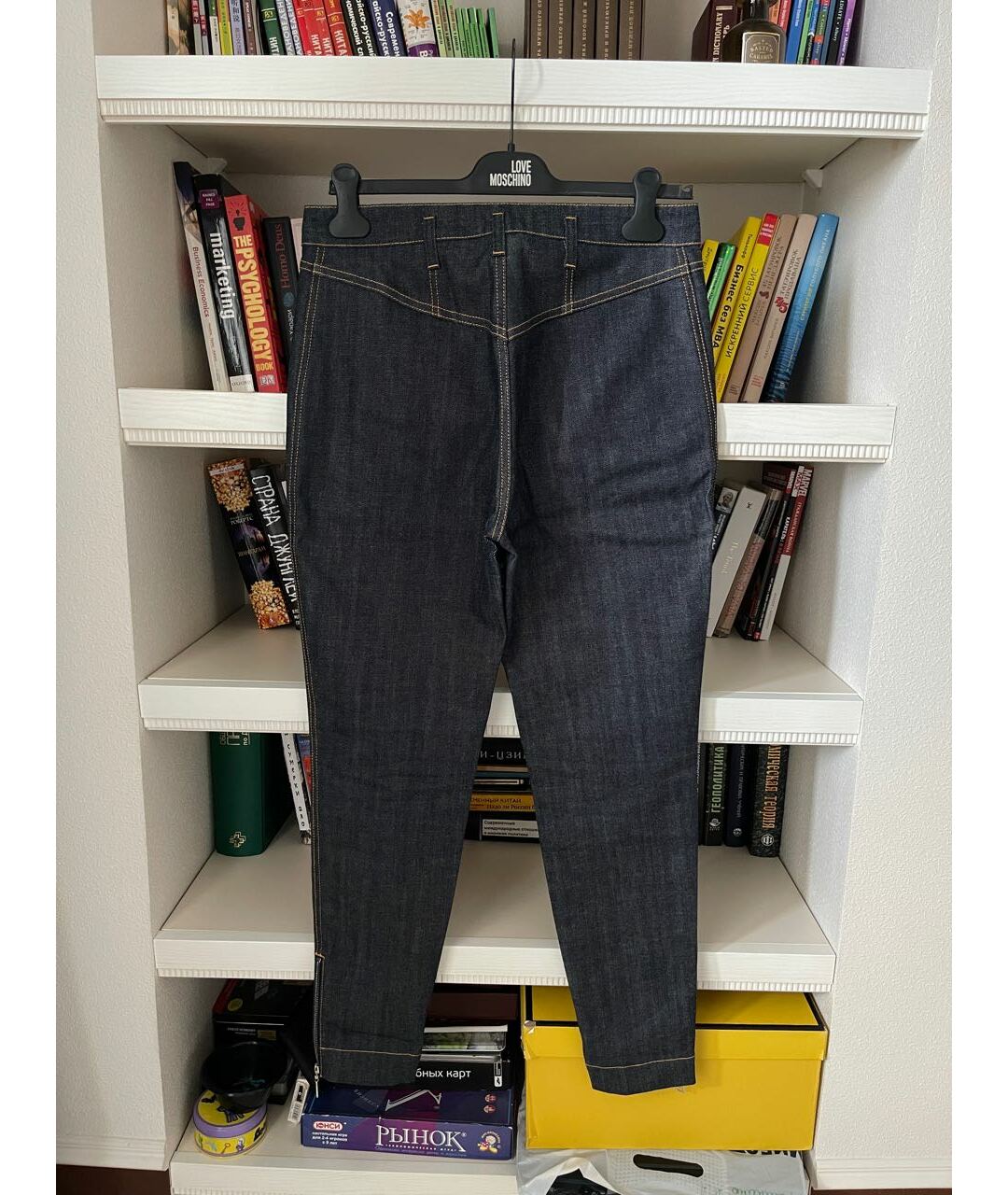 LOUIS VUITTON PRE-OWNED Антрацитовые хлопковые джинсы слим, фото 2