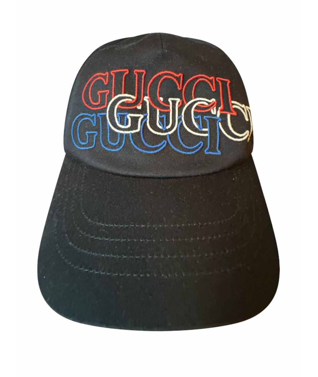 GUCCI Черная хлопковая кепка/бейсболка, фото 1