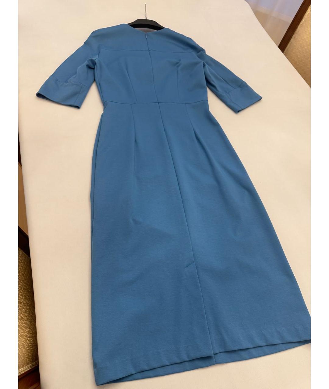 JIL SANDER Голубое вискозное повседневное платье, фото 7