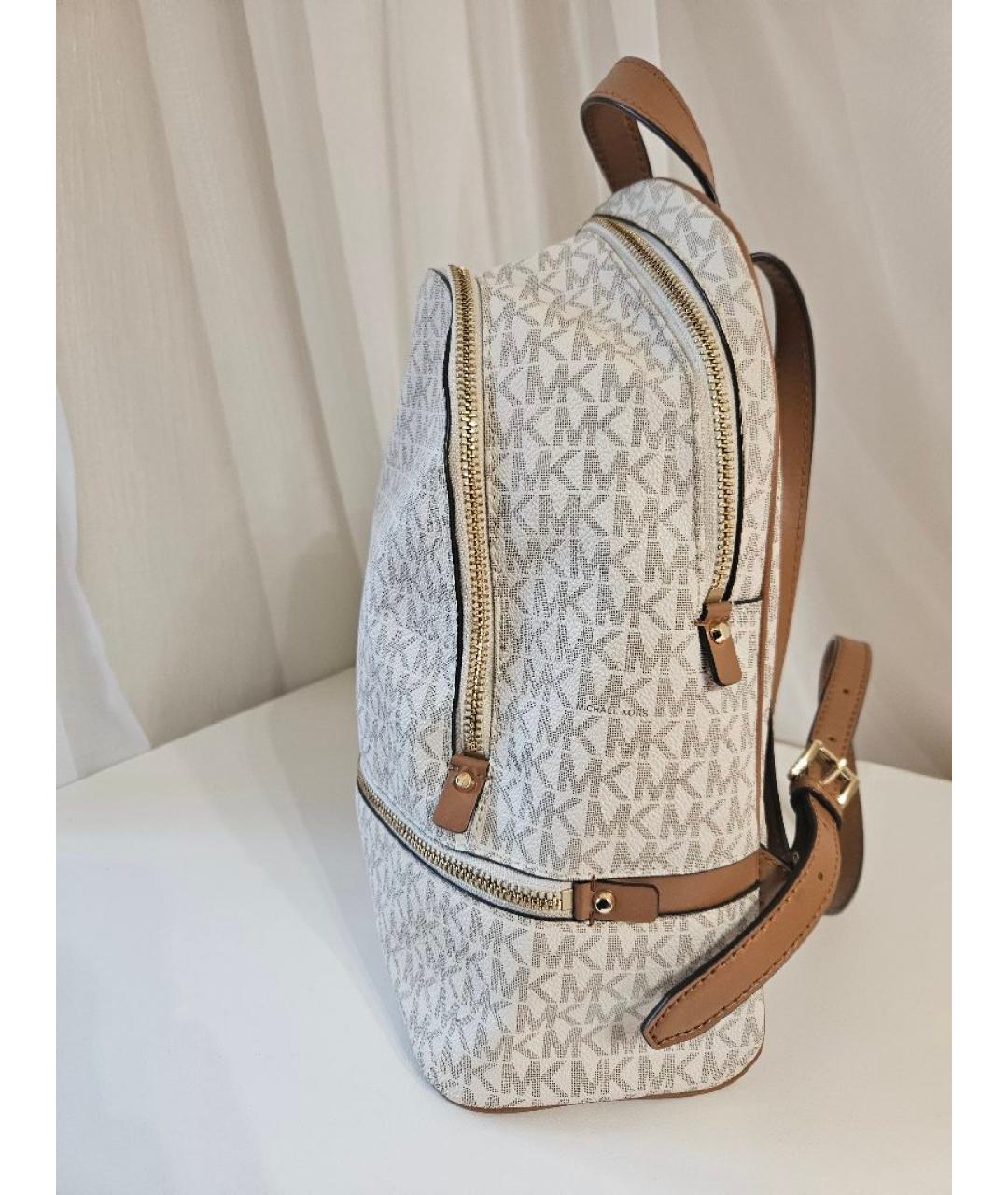 MICHAEL MICHAEL KORS Бежевый кожаный рюкзак, фото 2