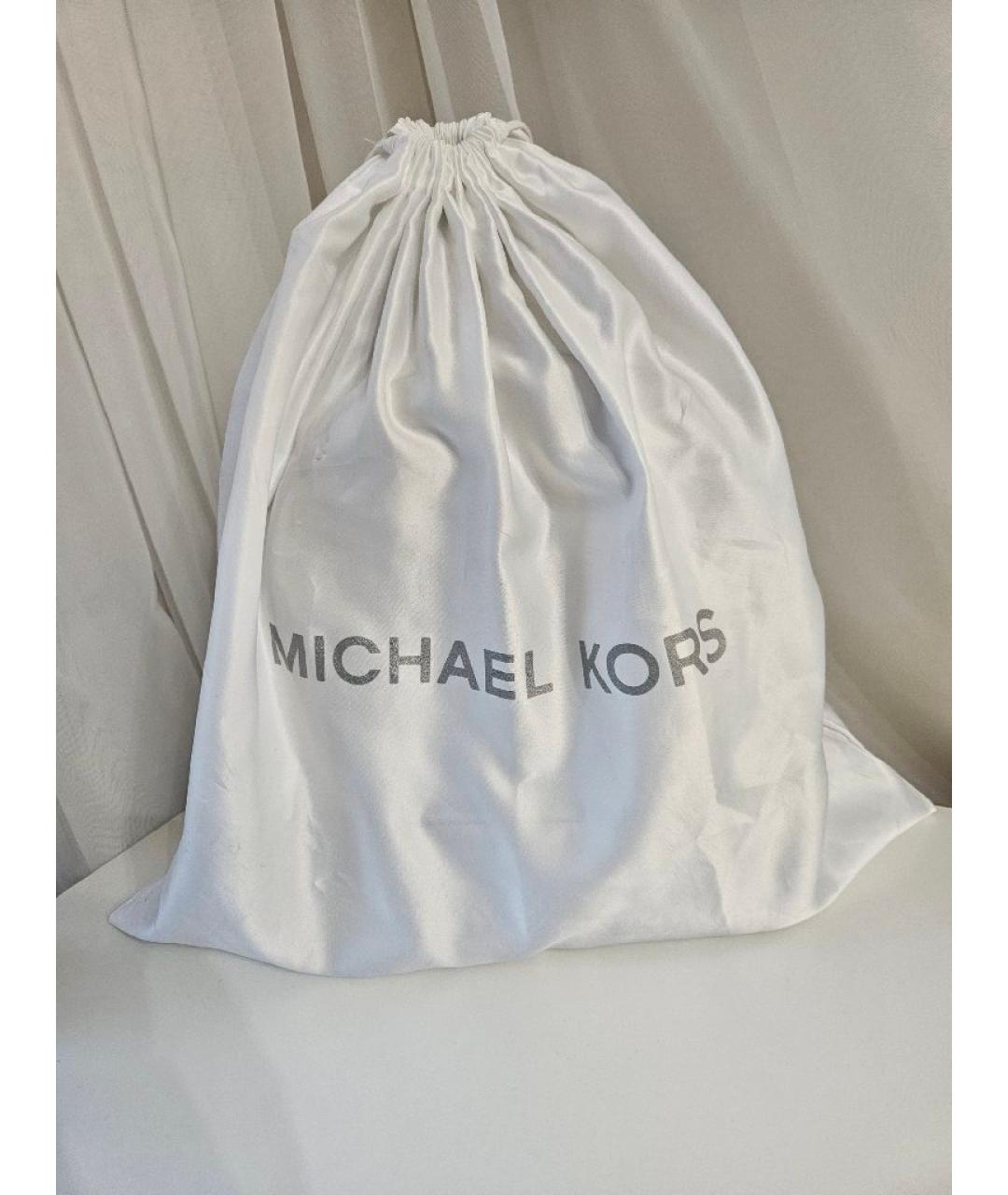 MICHAEL MICHAEL KORS Бежевый кожаный рюкзак, фото 9