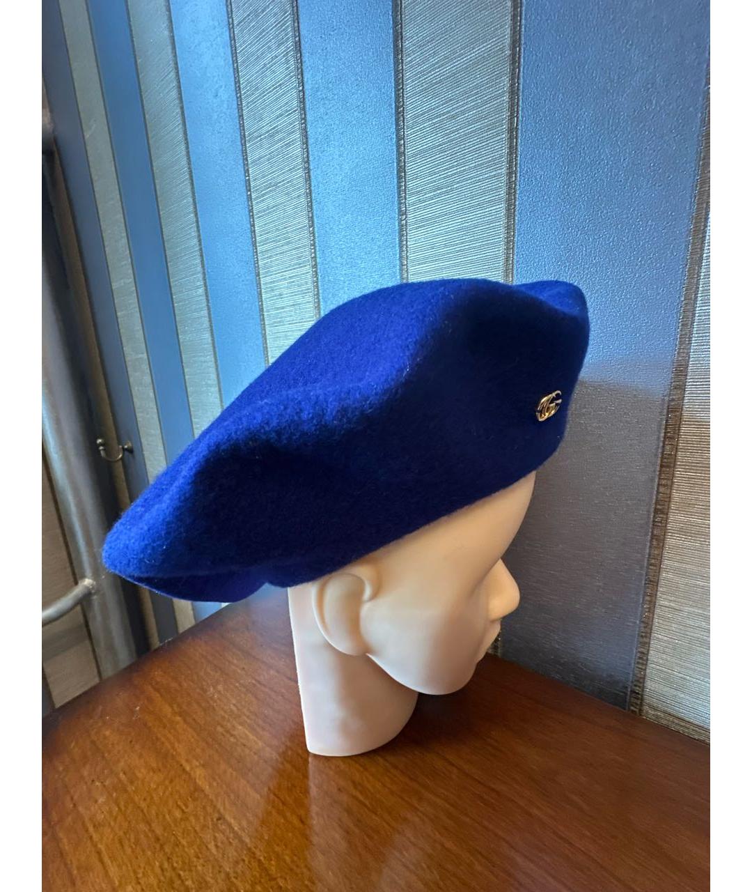 GUCCI Синяя шерстяная шляпа, фото 2