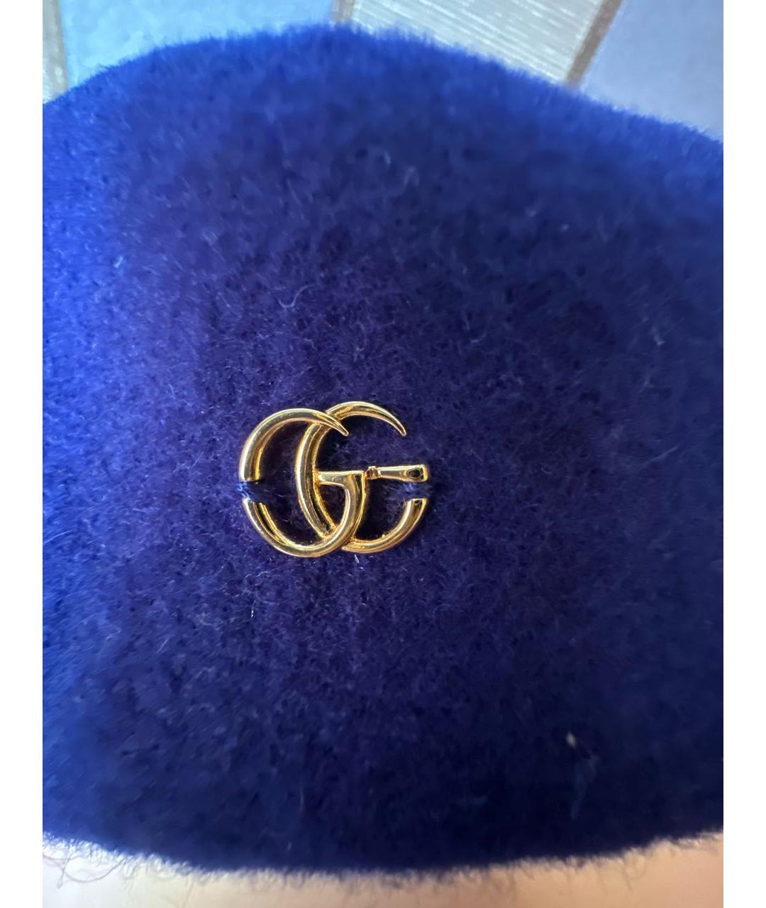 GUCCI Синяя шерстяная шляпа, фото 4