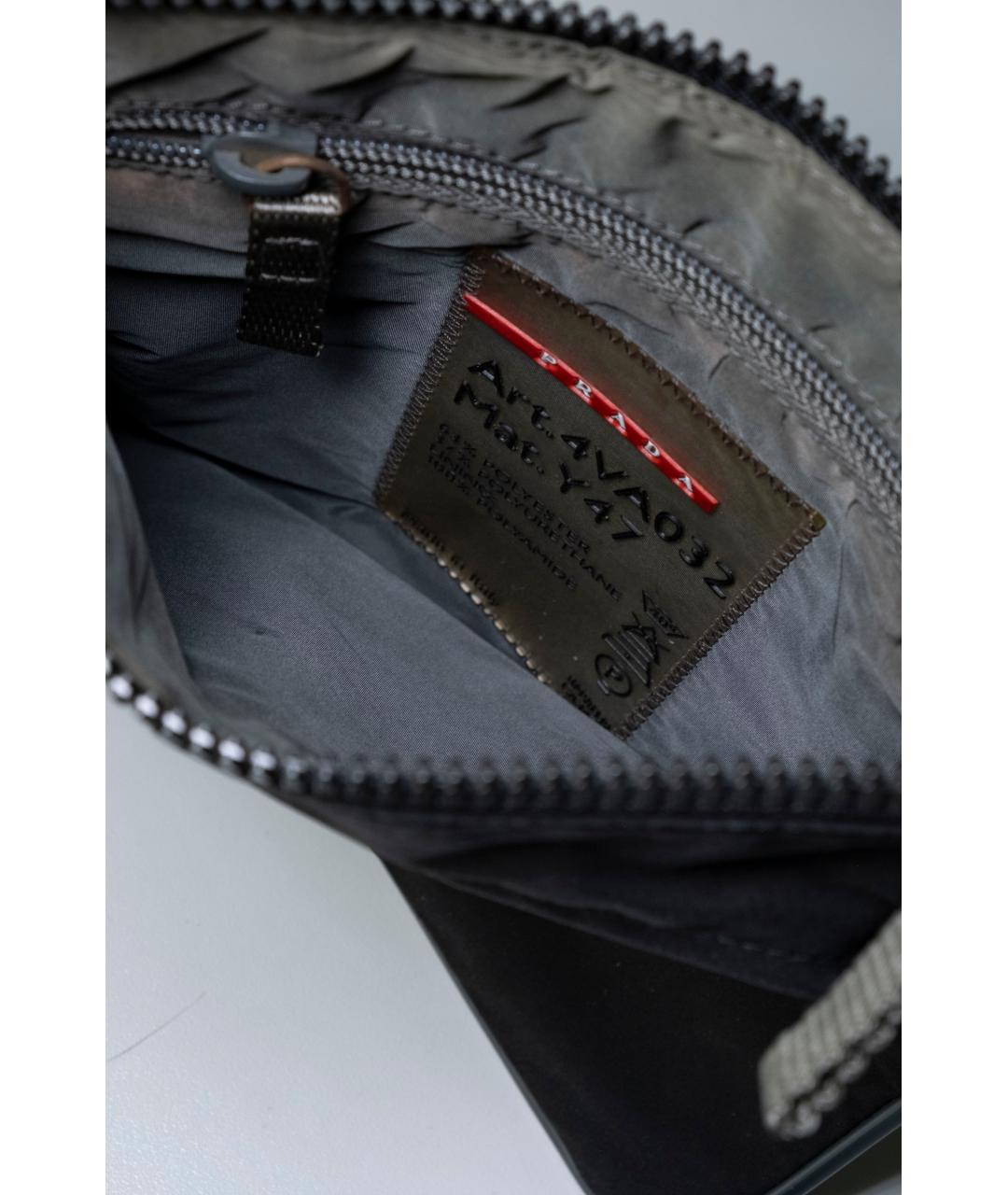 PRADA Черная синтетическая барсетка, фото 7