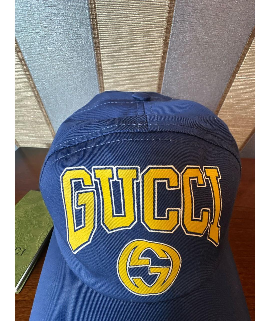 GUCCI Темно-синяя хлопковая кепка/бейсболка, фото 4