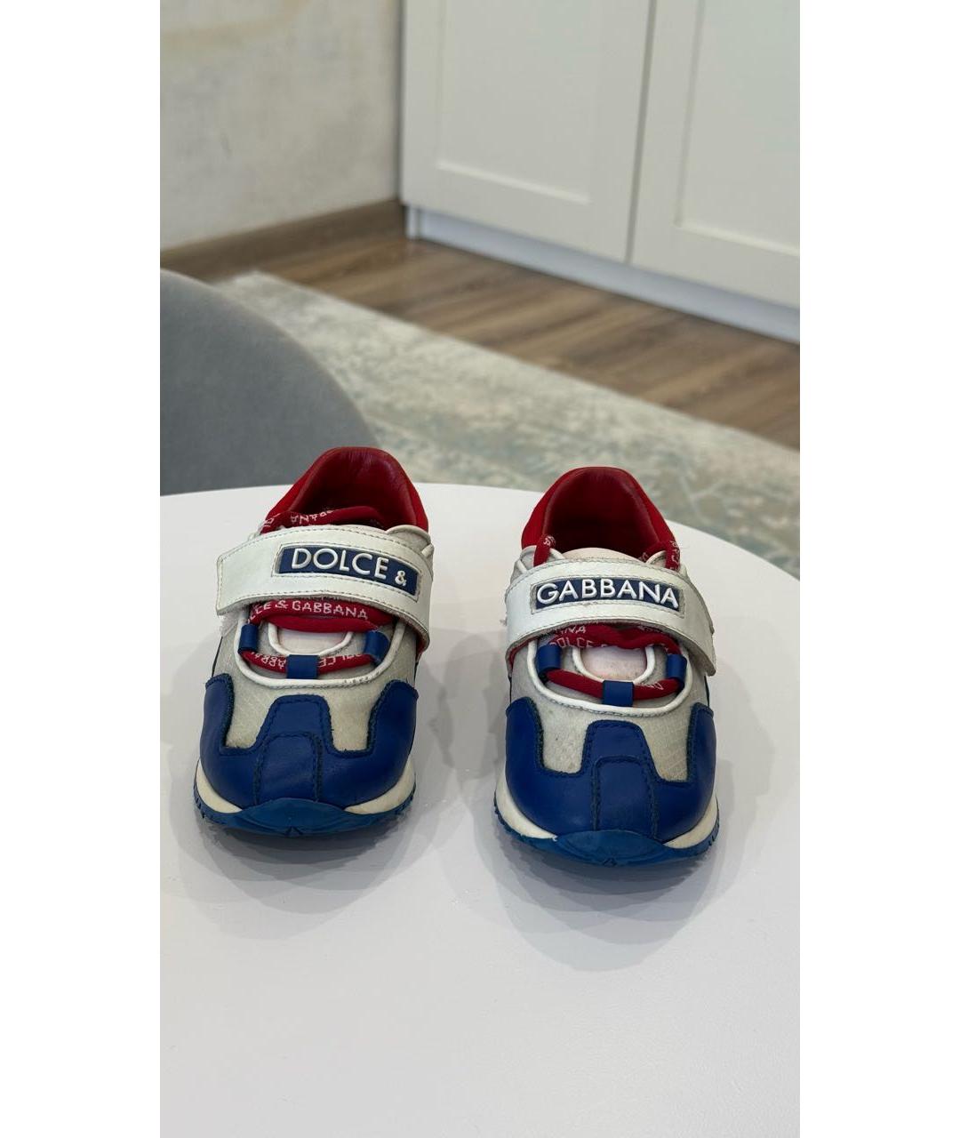 DOLCE & GABBANA KIDS Белые текстильные ботинки, фото 2