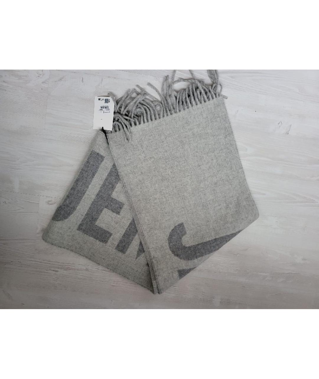 JACQUEMUS Серый шерстяной шарф, фото 3