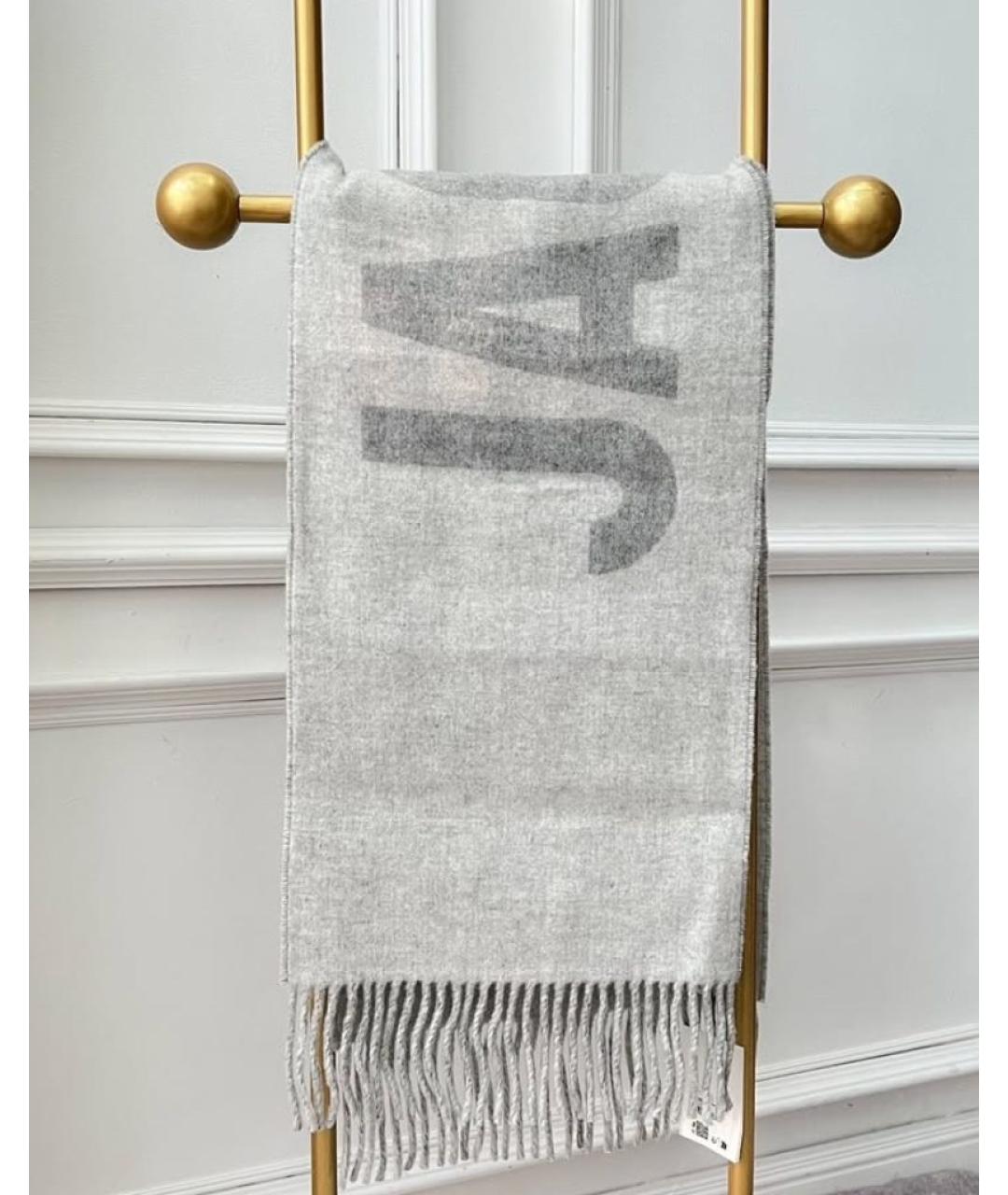 JACQUEMUS Серый шерстяной шарф, фото 2