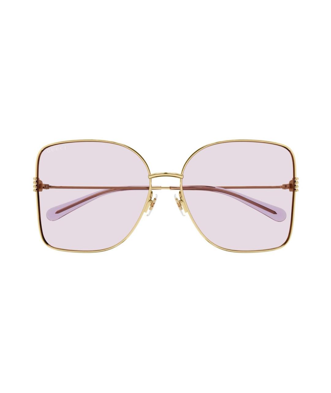 GUCCI Розовые металлические солнцезащитные очки, фото 1