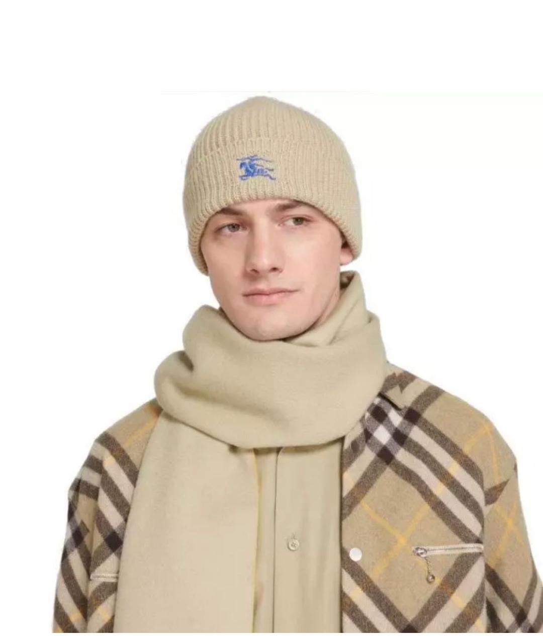 BURBERRY Бежевая кашемировая шапка, фото 8
