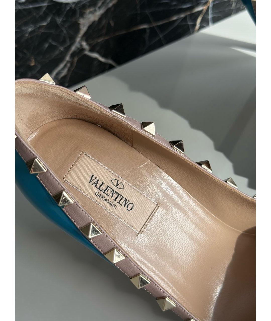 VALENTINO Голубые туфли из лакированной кожи, фото 6
