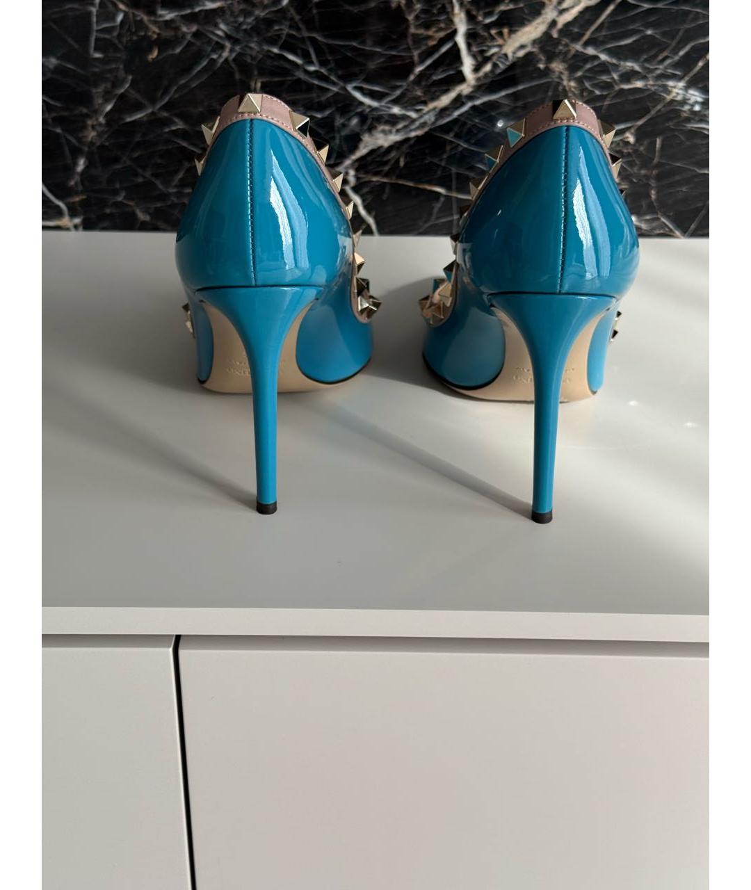VALENTINO Голубые туфли из лакированной кожи, фото 4