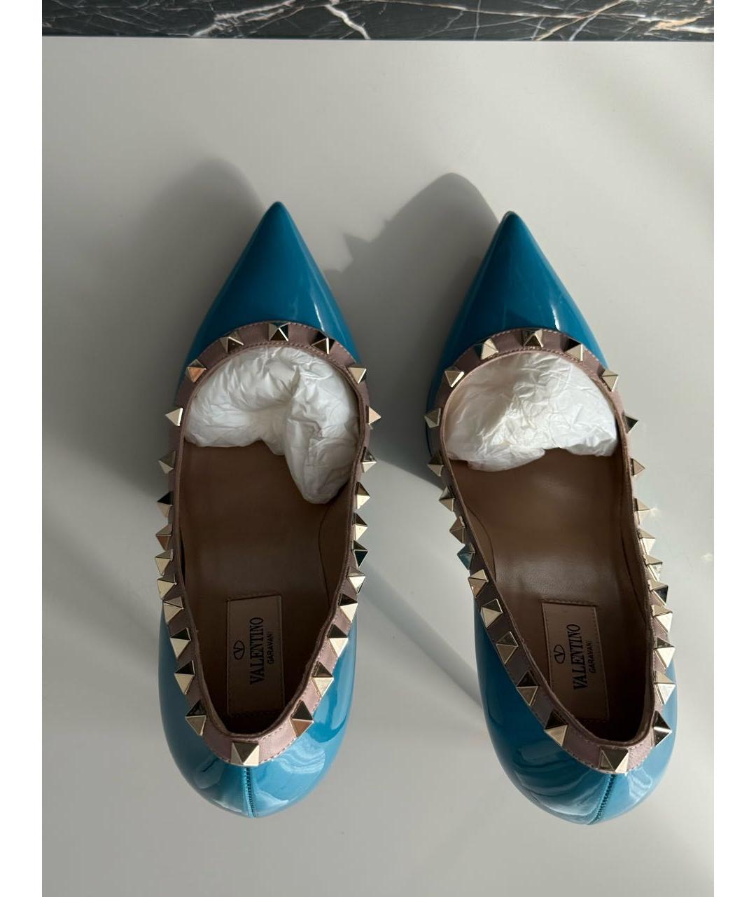 VALENTINO Голубые туфли из лакированной кожи, фото 3