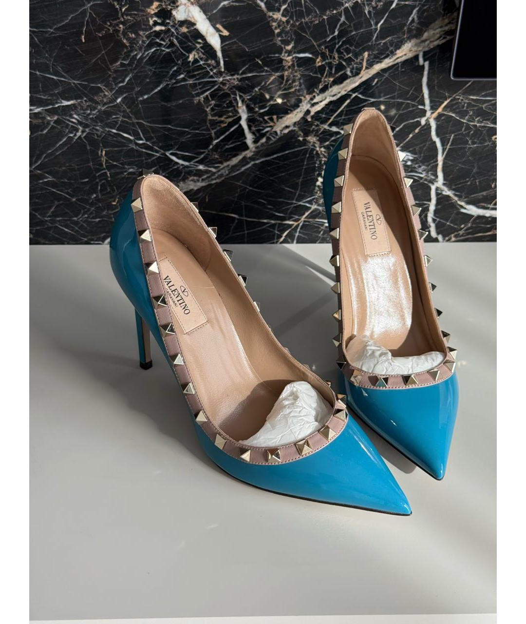 VALENTINO Голубые туфли из лакированной кожи, фото 5