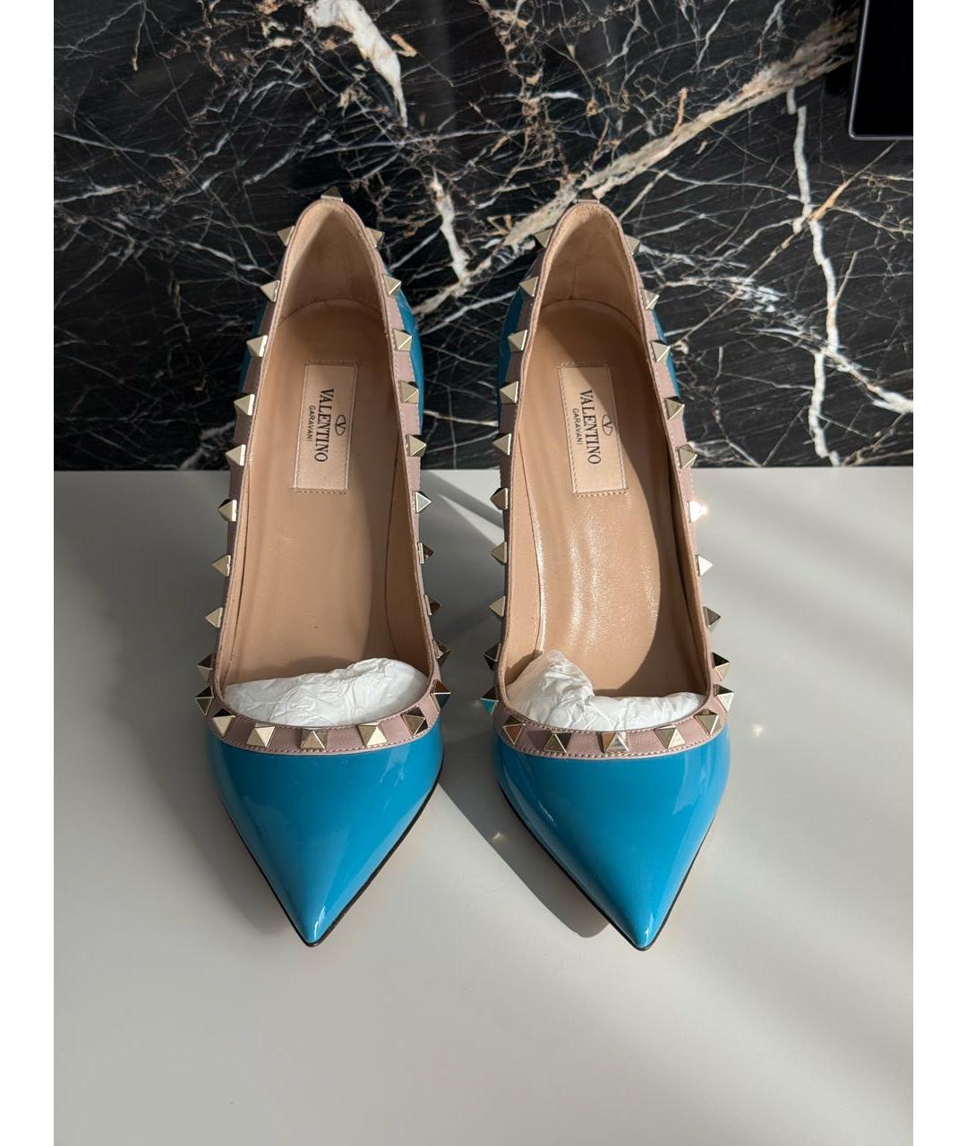VALENTINO Голубые туфли из лакированной кожи, фото 2