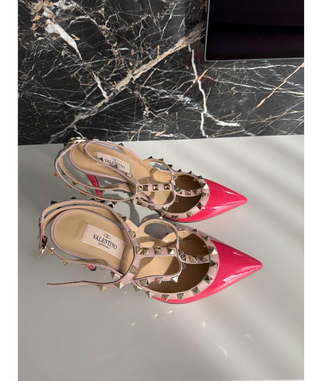 VALENTINO Розовые туфли из лакированной кожи, фото 4