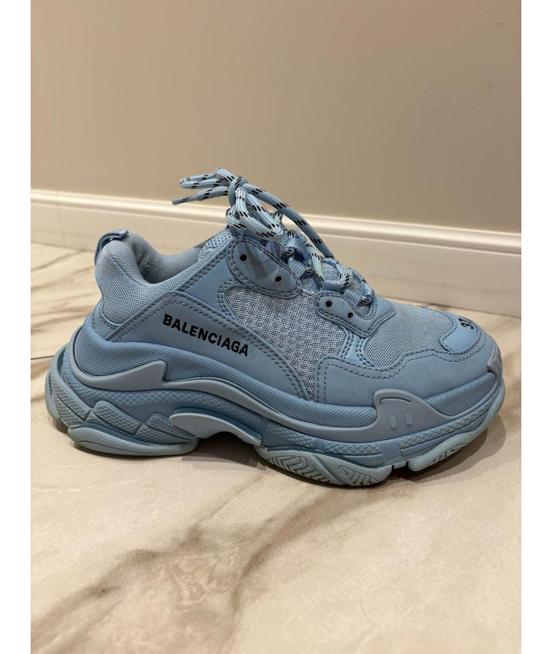 BALENCIAGA Голубые текстильные кроссовки, фото 9