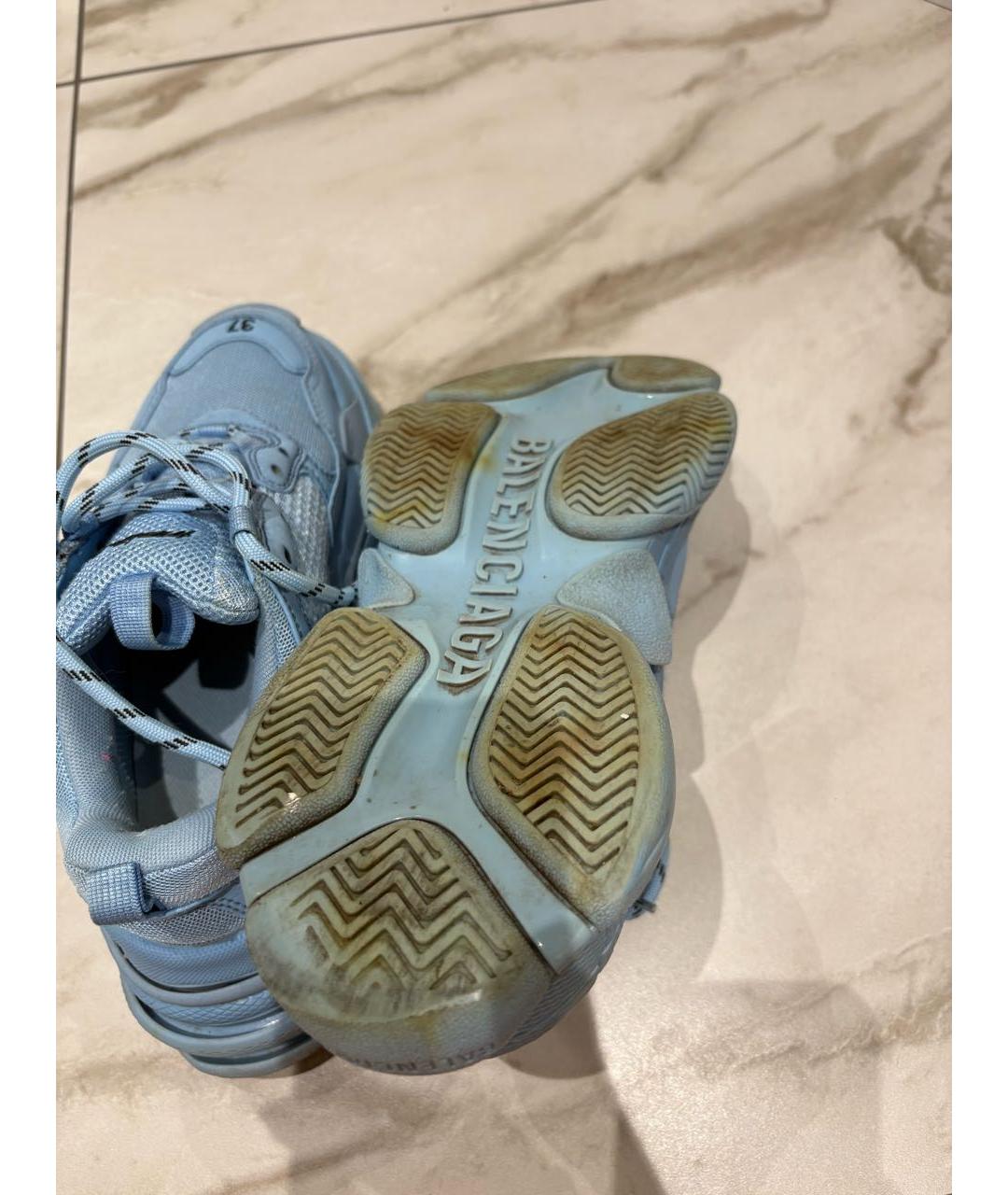 BALENCIAGA Голубые текстильные кроссовки, фото 5