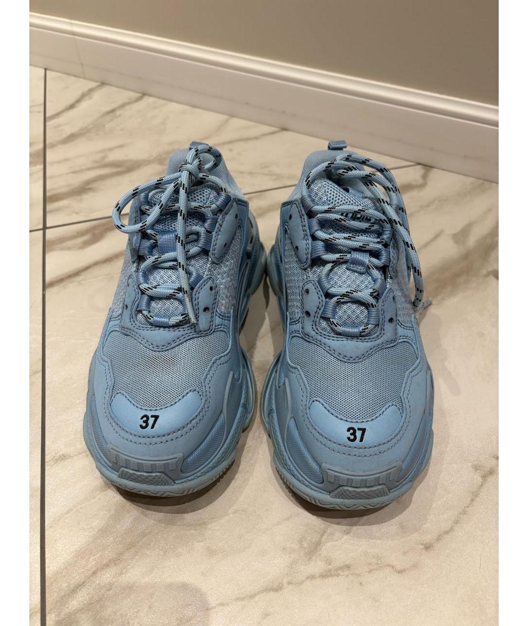 BALENCIAGA Голубые текстильные кроссовки, фото 2