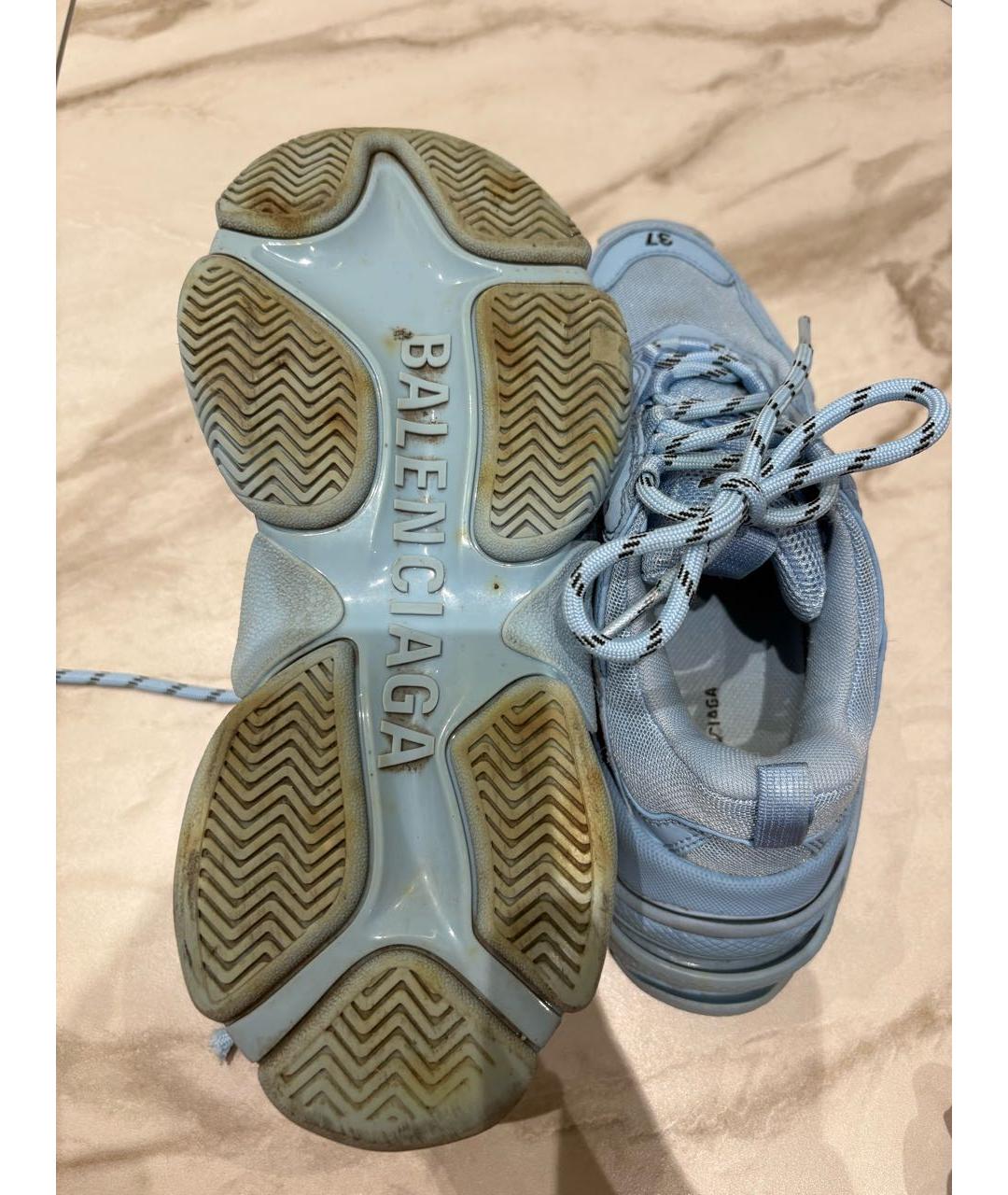 BALENCIAGA Голубые текстильные кроссовки, фото 7