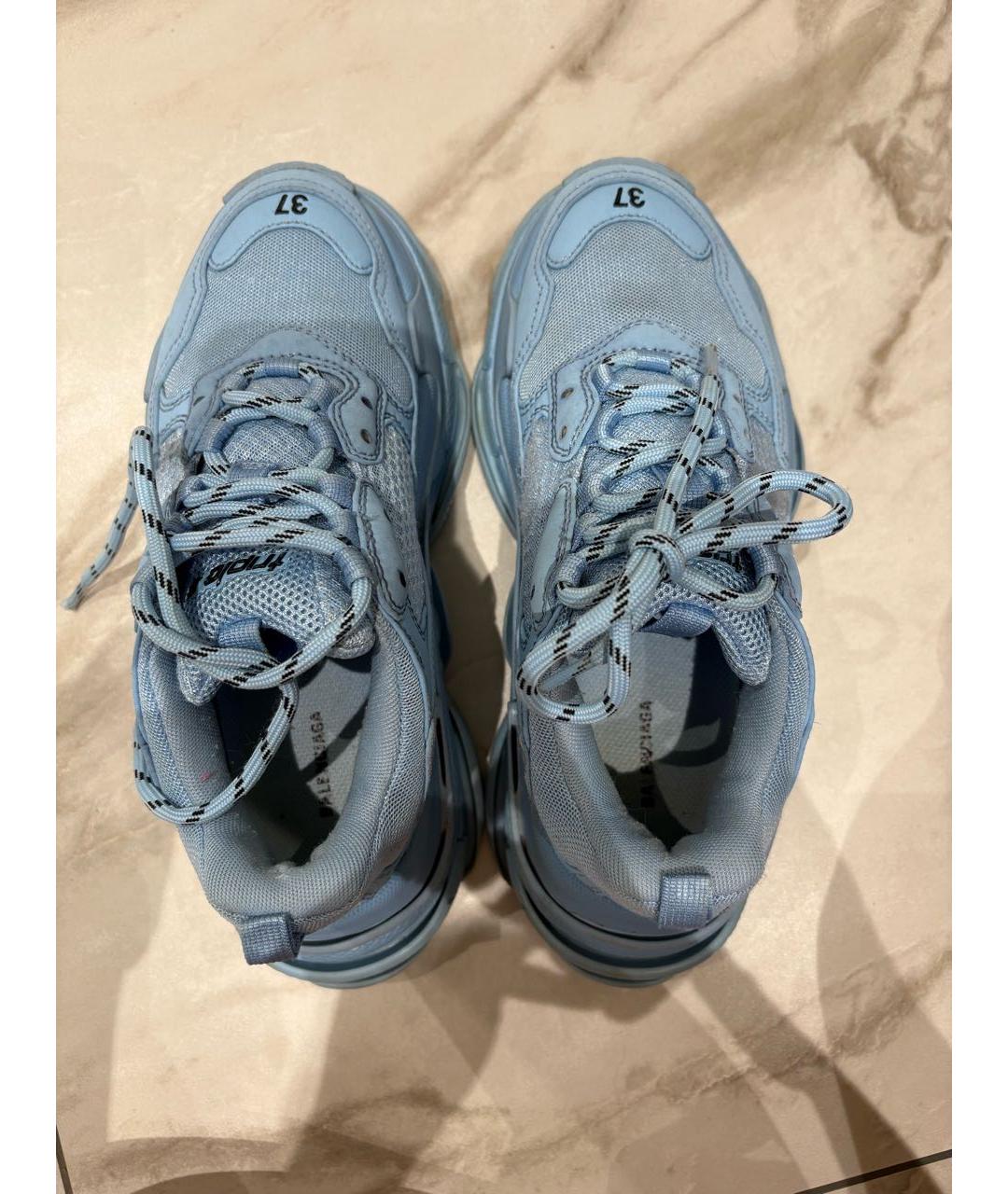 BALENCIAGA Голубые текстильные кроссовки, фото 3
