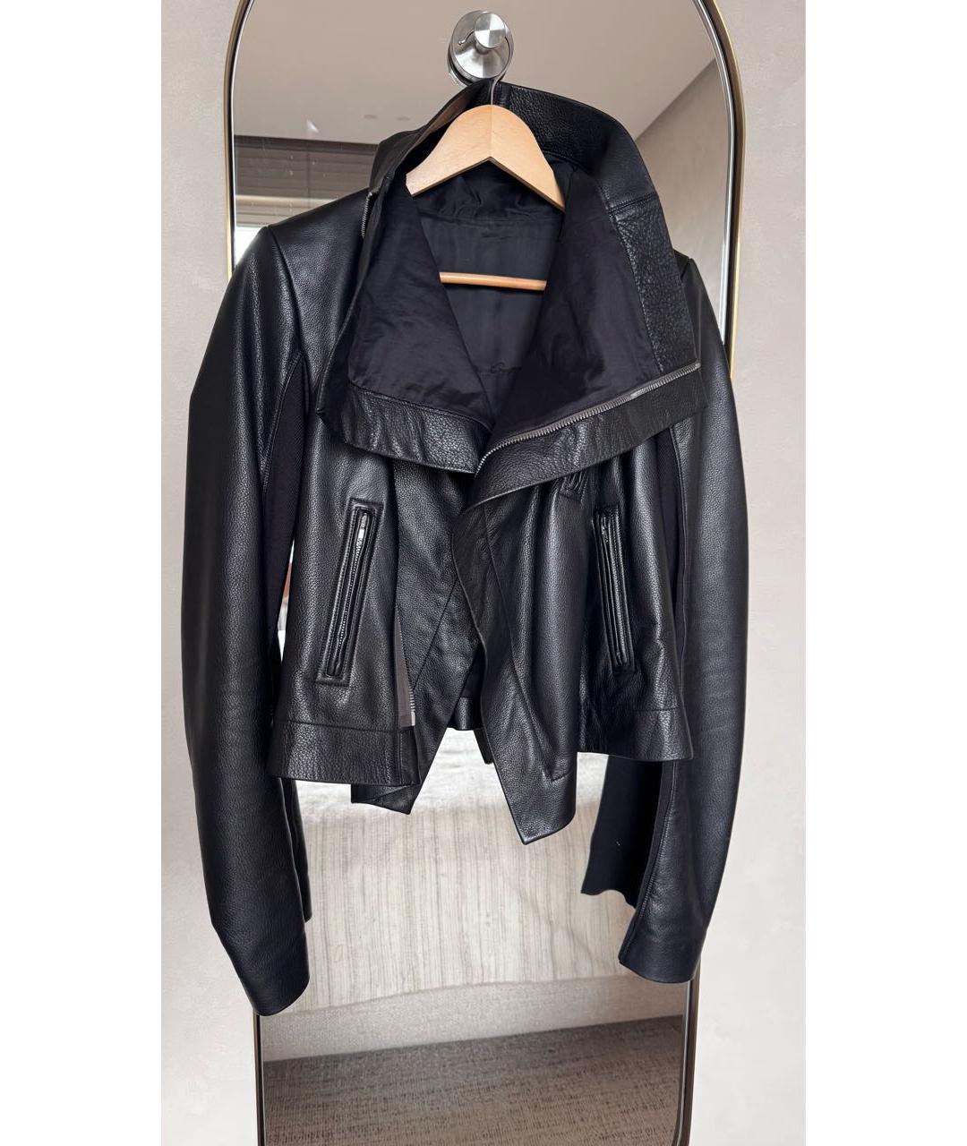RICK OWENS Черная кожаная куртка, фото 3