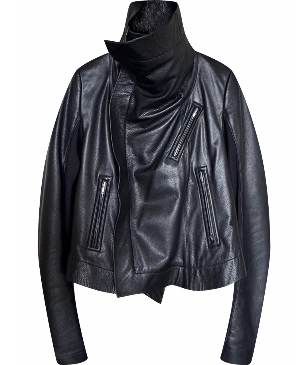 RICK OWENS Черная кожаная куртка, фото 1