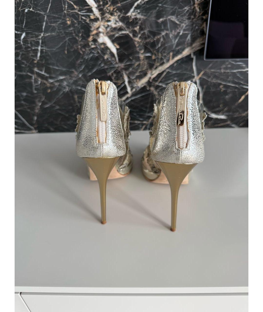 OSCAR DE LA RENTA Золотые босоножки, фото 4