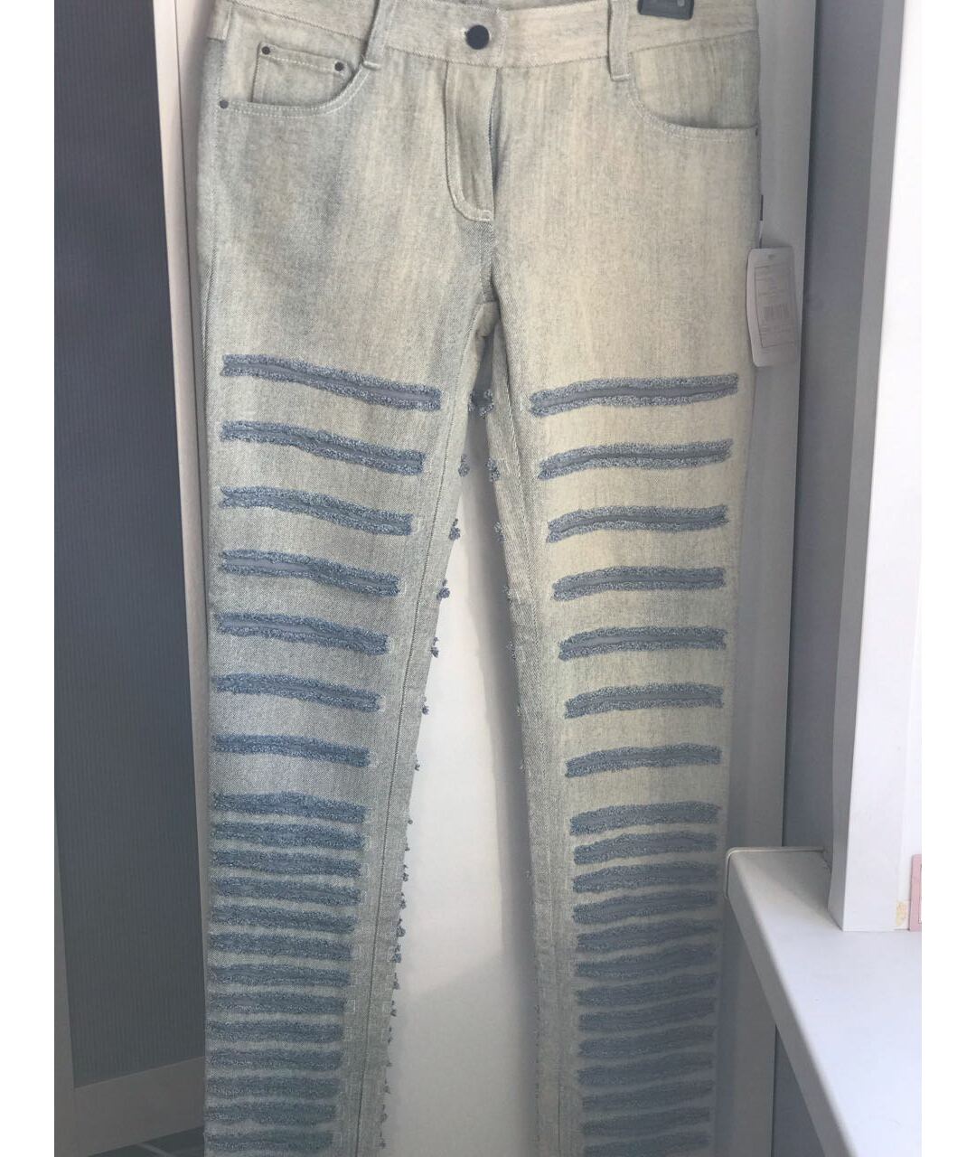 3.1 PHILLIP LIM Голубые хлопковые прямые джинсы, фото 7