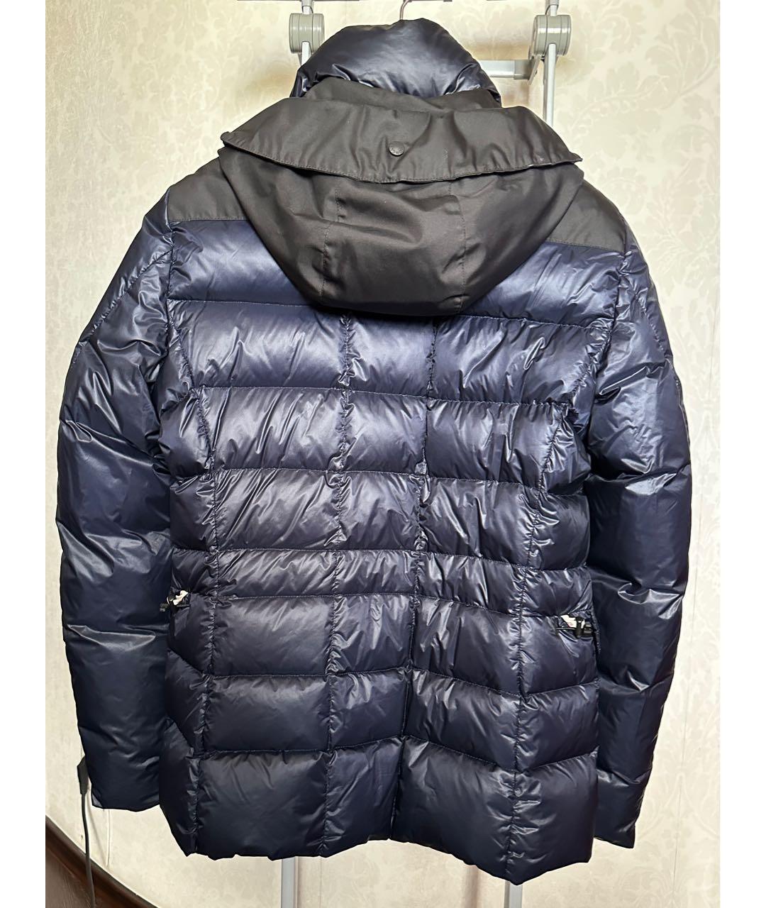 MONCLER Темно-синий полиэстеровый пуховик, фото 6