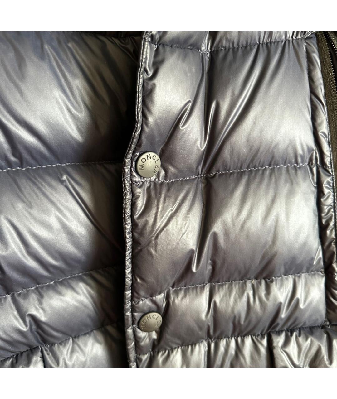MONCLER Темно-синий полиэстеровый пуховик, фото 4