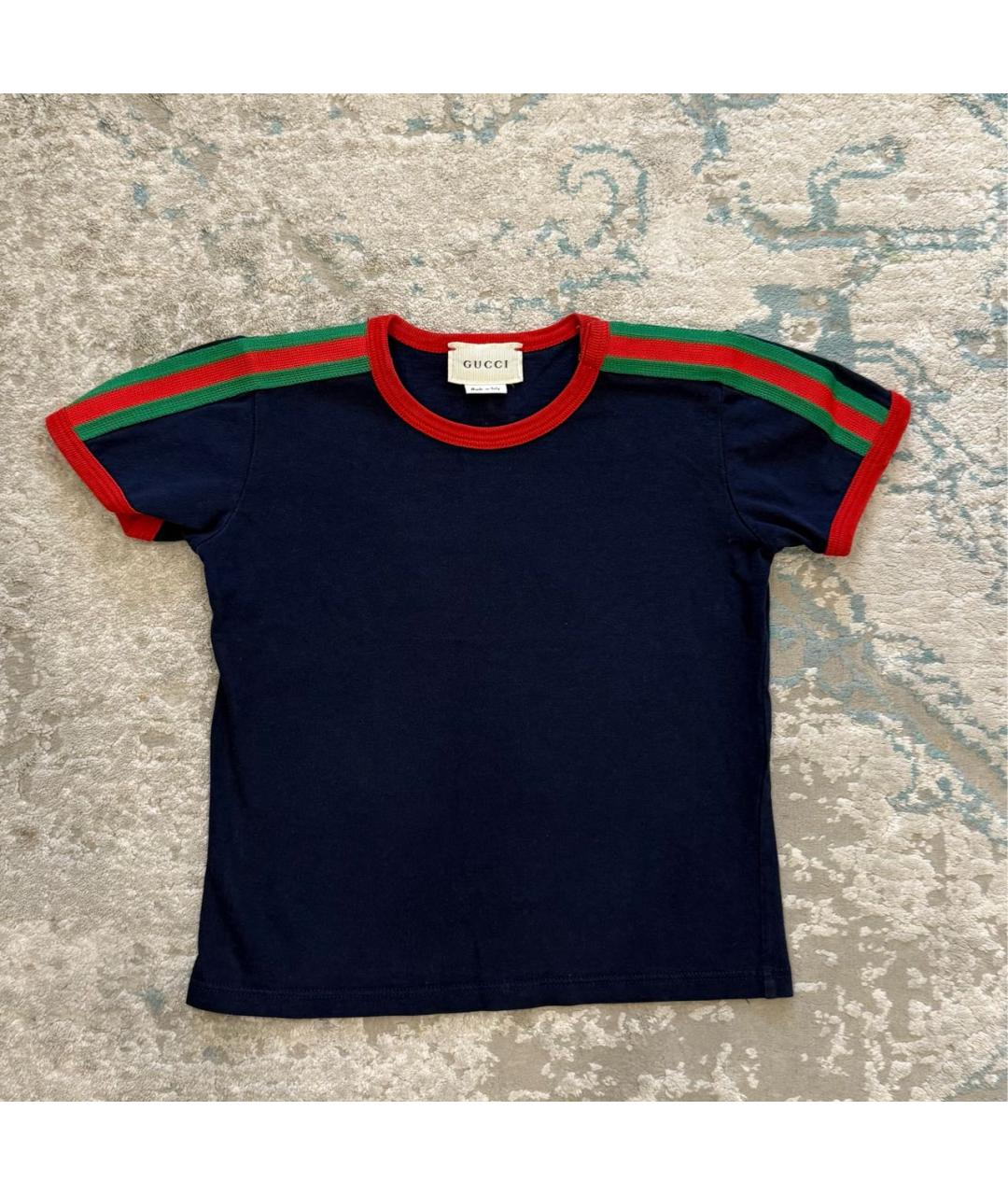 GUCCI Синяя хлопковая детская футболка, фото 6