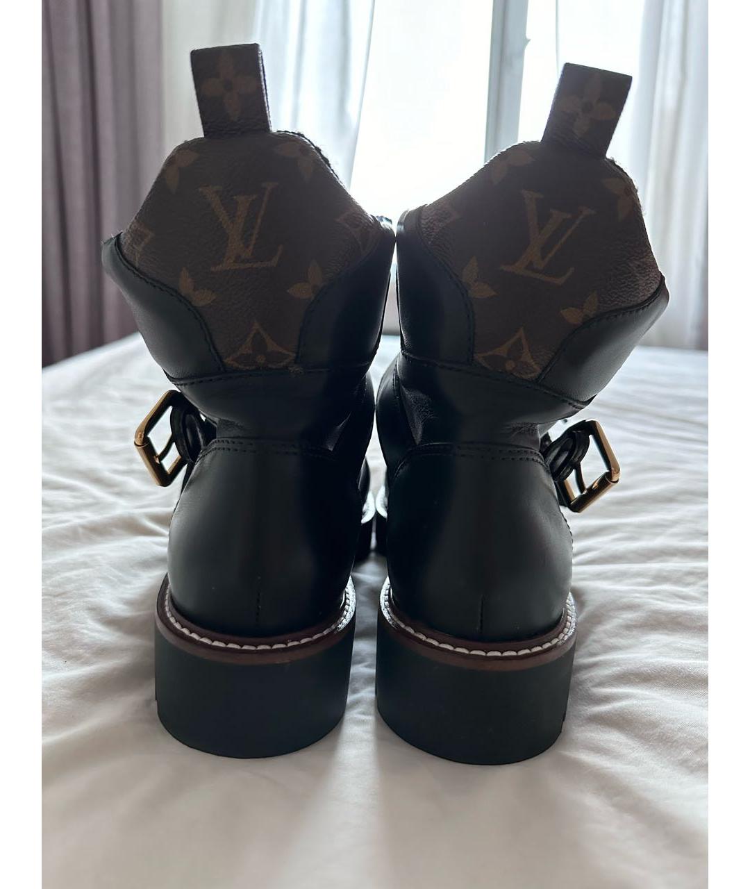 LOUIS VUITTON Черные кожаные ботинки, фото 4