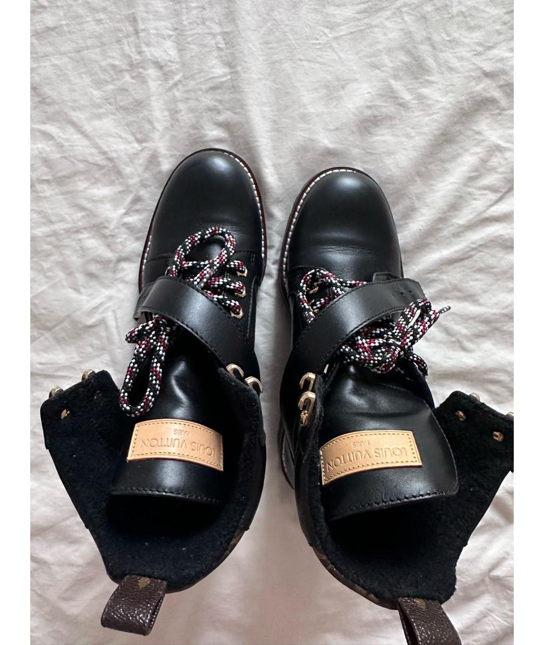 LOUIS VUITTON Черные кожаные ботинки, фото 3